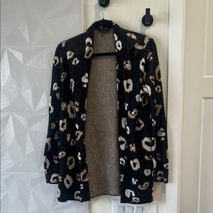 Ann Taylor Black and Brown Knit Cardigan